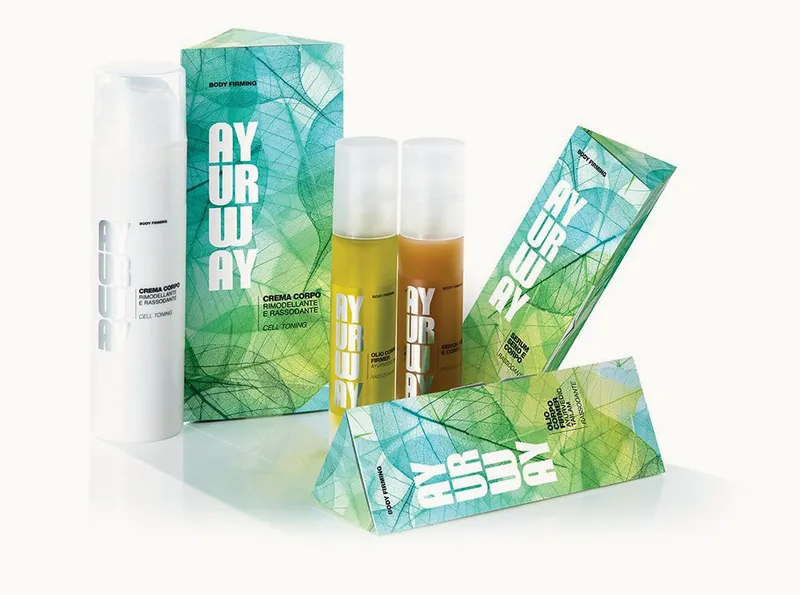 Linea Firming corpo di Ayurway: crema, siero e confezioni