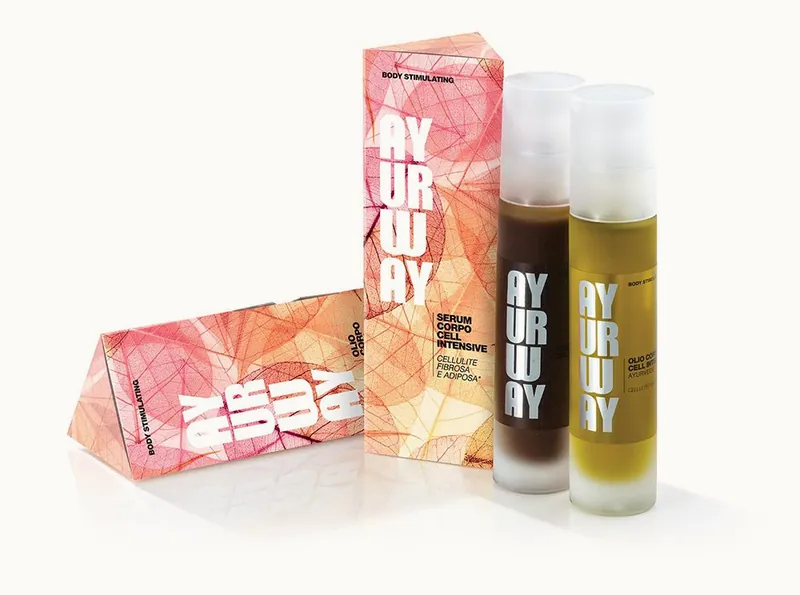 Linea Stimulating corpo di Ayurway: siero e olio con le confezioni
